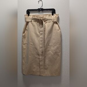 A.L.C. Skirt Tan Size 12 Midi Belt